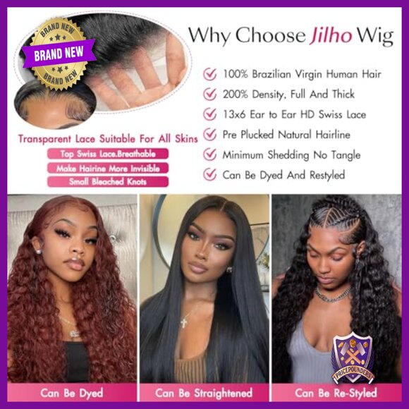 30 Inch Water Wave Human Hair Wig 13x6 HD Lace Front Glueless Brazilian Curly